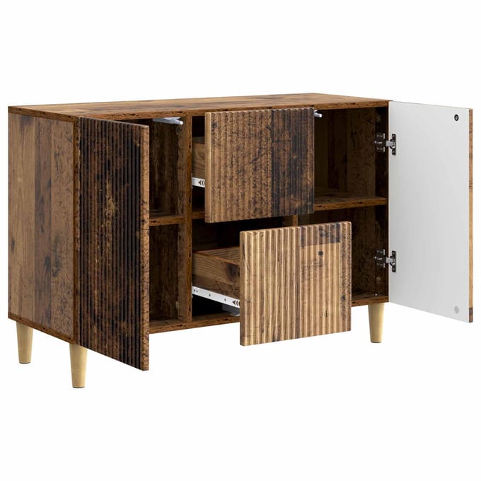 vidaXL - Dressoir - Oud - hout - 89 - x - 34,5 - x - 60 - cm - Bewerkt - hout