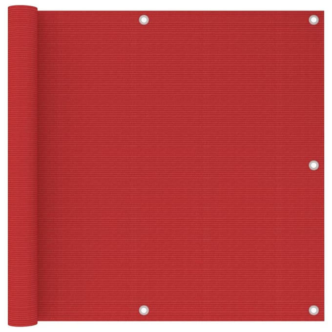 vidaXL - Balkonscherm - 90x500 - cm - HDPE - rood