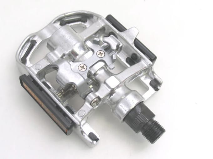 Pedaalset MTB Tecora E combi SPD - zwart/zilver
