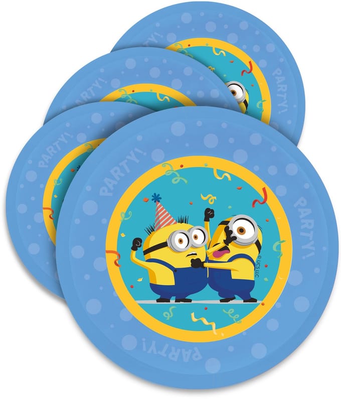 Vegaoo - 4 Minions herbruikbare borden 21 cm