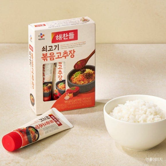 HAECHANDLE Rundvlees Roergebakken Gochujang(Koreaanse rode chilipasta), 3p x 60g (3 opties) 3PCS beige