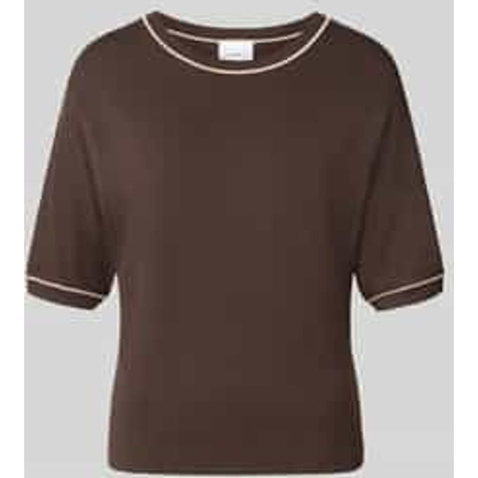 comma - female - Fijn gebreid shirt met contrasterende details