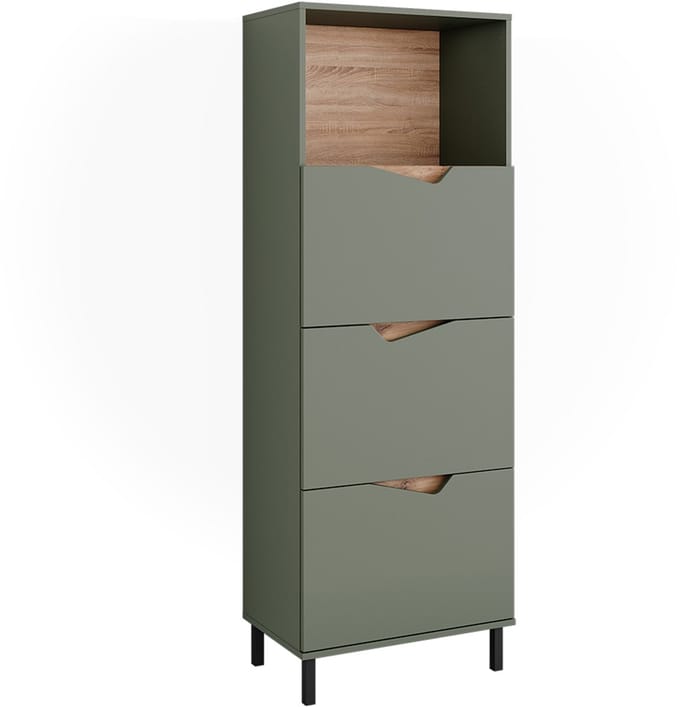 Vicco Marelle Sideboard – 60 x 169.5 cm met 4 compartimenten Groen/Kunstzinnig