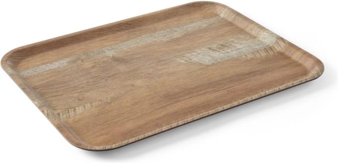 HENDI Dienblad melamine – houtnerf dessin – krasbestendig – 370x530 mm