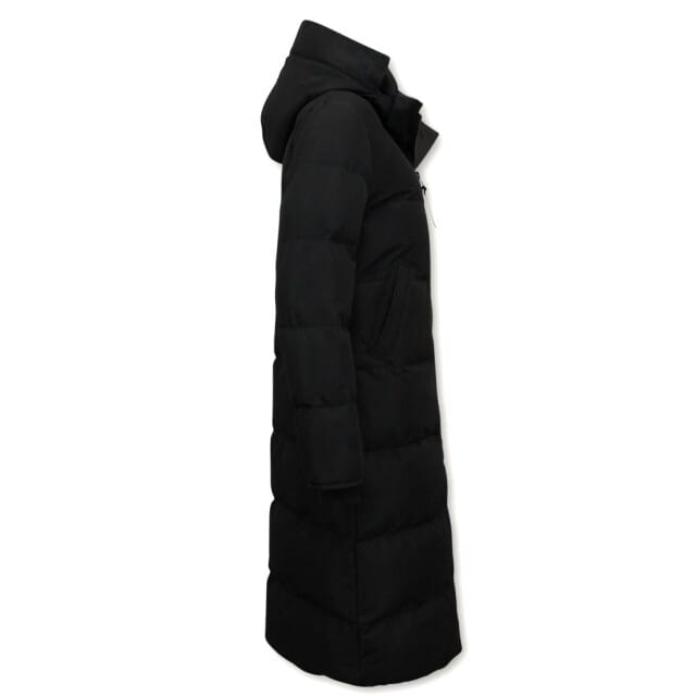 Puffer Jas Dames Lang Getailleerd - 8606 - Zwart