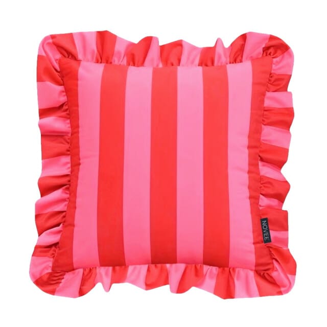 Sierkussen Ruffles Stripe Rood/Roze | 45x45 cm | Katoen/Polyester