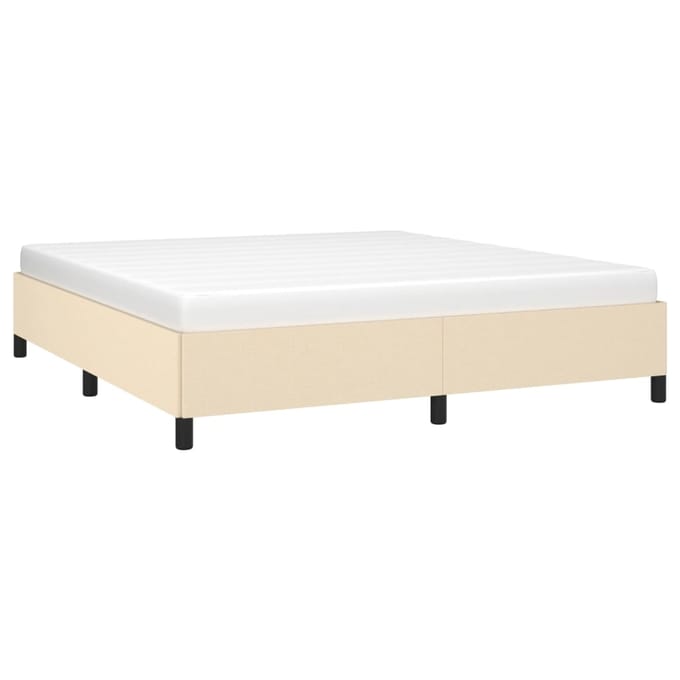 vidaXL - Bedframe - zonder - matras - stof - crèmekleurig - 180x200 - cm