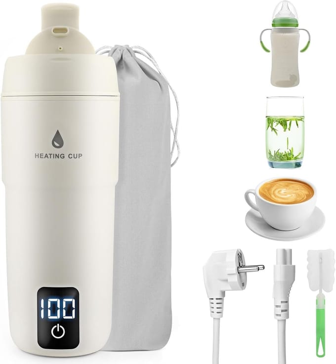 Draagbare Elektrische Reiswaterkoker van 350 ml met Temperatuurinstelling en Automatische Uitschakeling