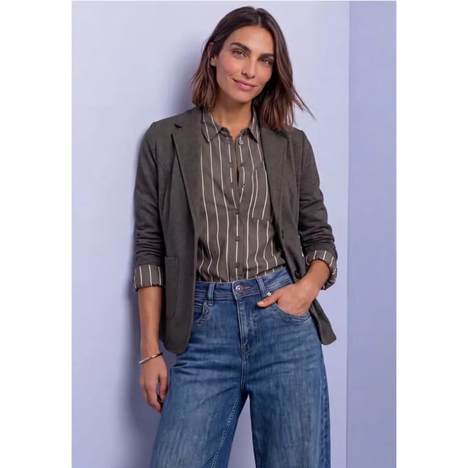 Eenvoudige blazer in effen kleur