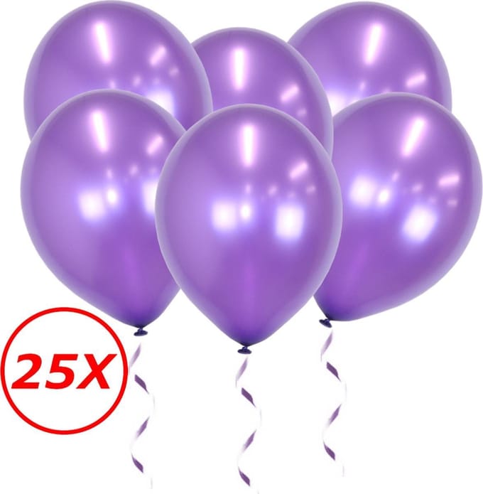Paarse Ballonnen Metallic 25St Feestversiering Verjaardag Ballon