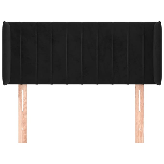 vidaXL - Hoofdbord - met - randen - 83x16x78/88 - cm - fluweel - zwart