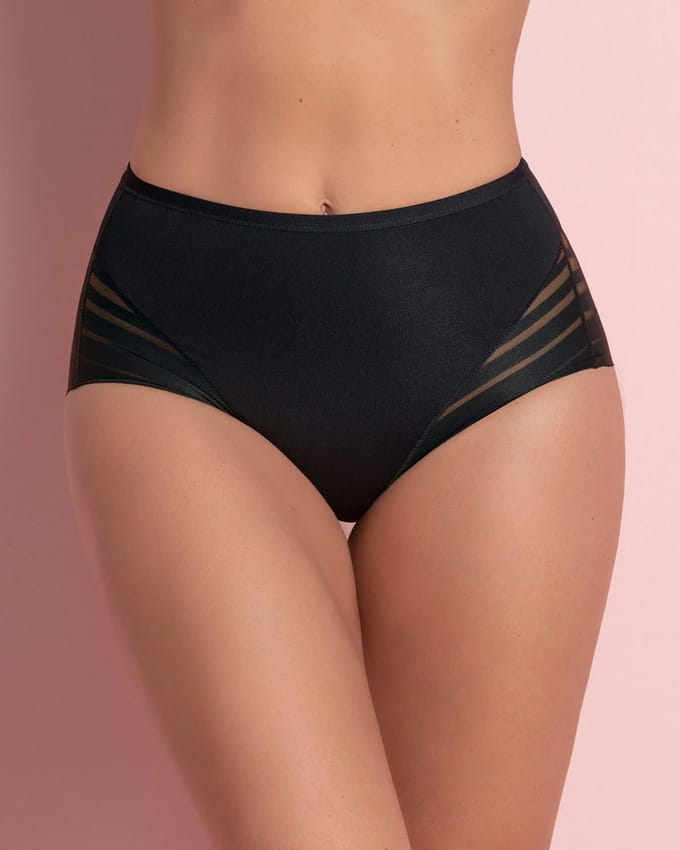 Lace Stripe Undetectable Slip | Zwart
