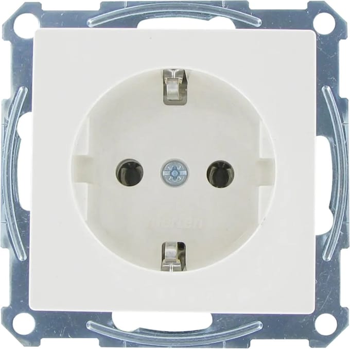 Schneider Electric System M - Wandcontactdoos met randaarde - Inbouw - Wit