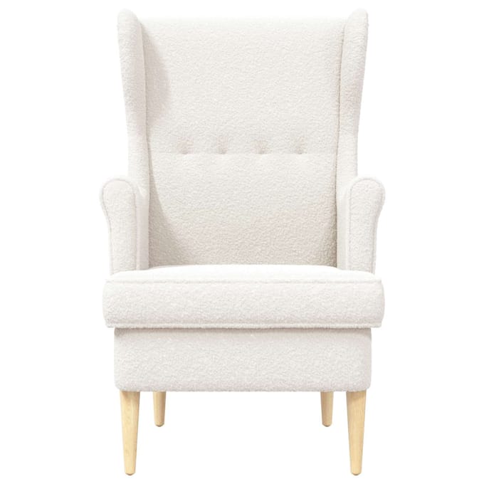 vidaXL - Fauteuil - Crèmekleurig - Bouclé