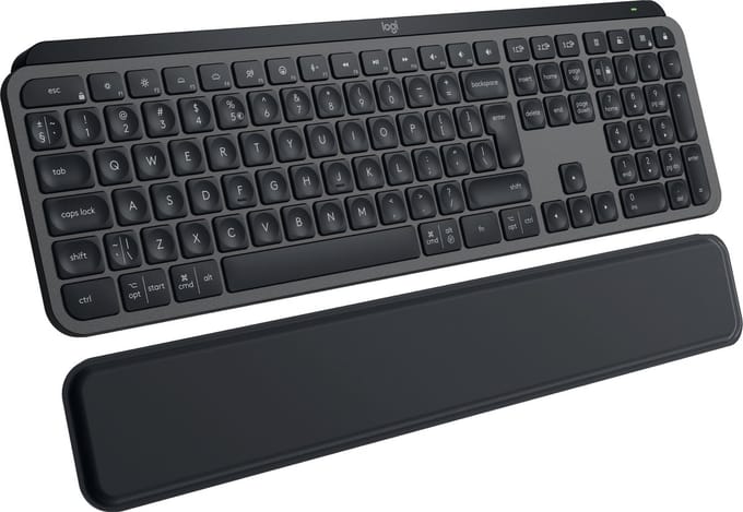 Logitech MX Keys S Graphite with palm rest - US - Toetsenbord - Engels (US international) - Zwart