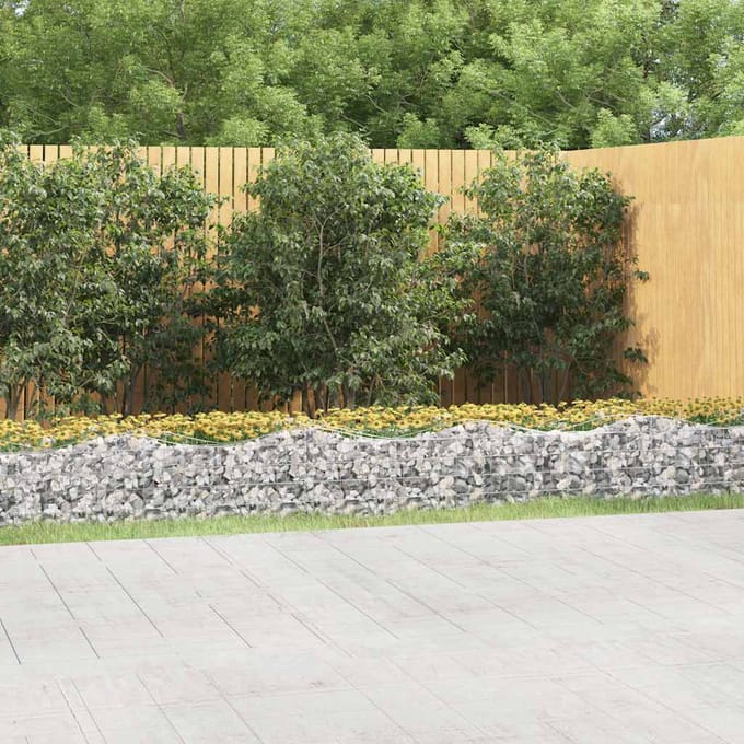 vidaXL - Schanskorf - gewelfd - verhoogd - 800x50x50 - cm - gegalvaniseerd - ijzer