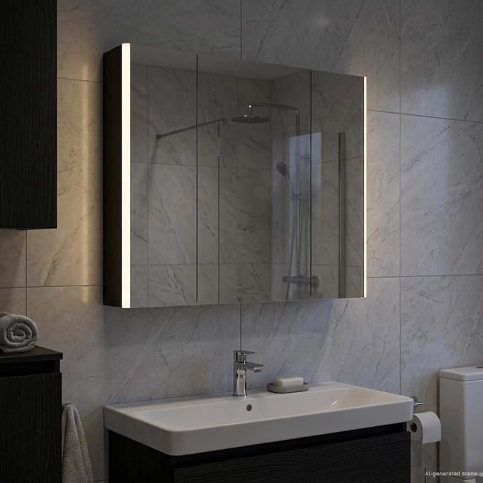 vidaXL - Badkamerspiegelkast - Zwart - Eiken - 83,5 - x - 15,5 - x - 70 - cm
