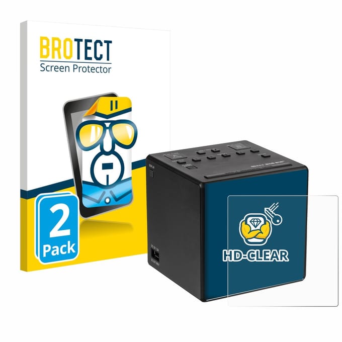 BROTECT - Screenprotector voor Sony XDR-C1DBP - Folie Beschermfolie transparant 2 Stuks