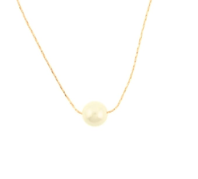 Behave Dames ketting rosé-kleur met parel 40 cm