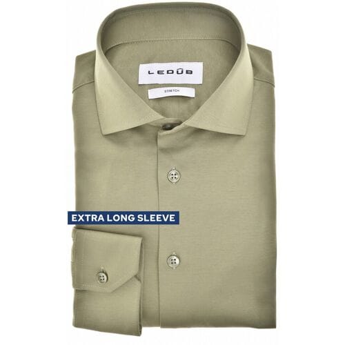 Ledûb Overhemd Cotton Jersey Extra Long Sleeve Mouwlengte 7 Licht Groen / male