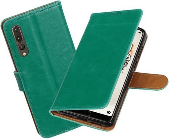 Groen Pull-Up Wallet Case Hoesje voor Huawei P20 Pro