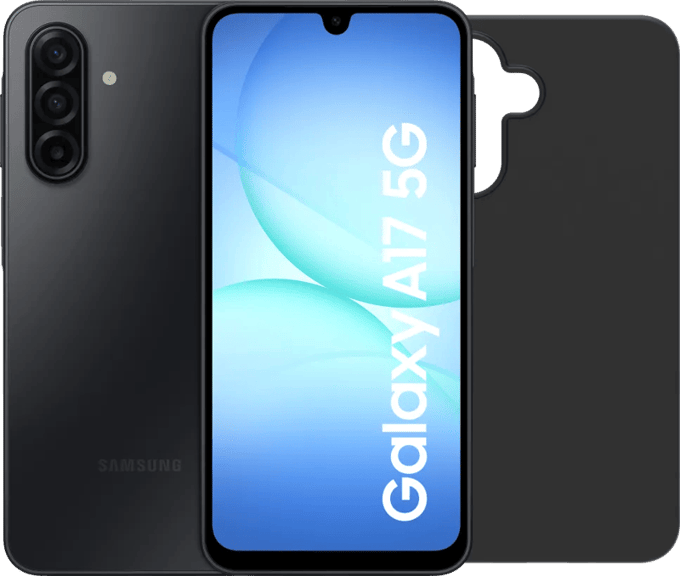 Samsung Galaxy A17 128GB Zwart 5G + BlueBuilt Back Cover Zwart