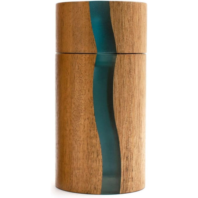 Moulin a sel - BISETTI - POSITANO - 13 cm - Acacia / Resine bleu