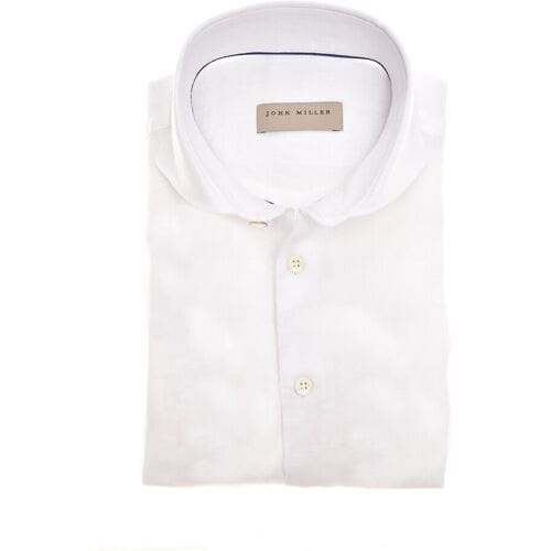 John Miller Overhemd Luxury Linen Wit / male