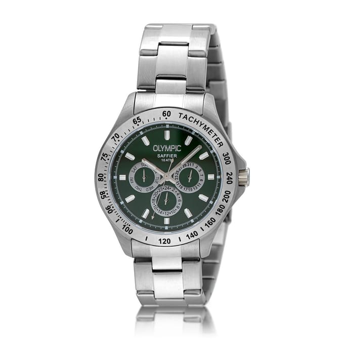 Olympic OL89HSS051 JEFFREY Horloge - Staal - Bracelet - Groen