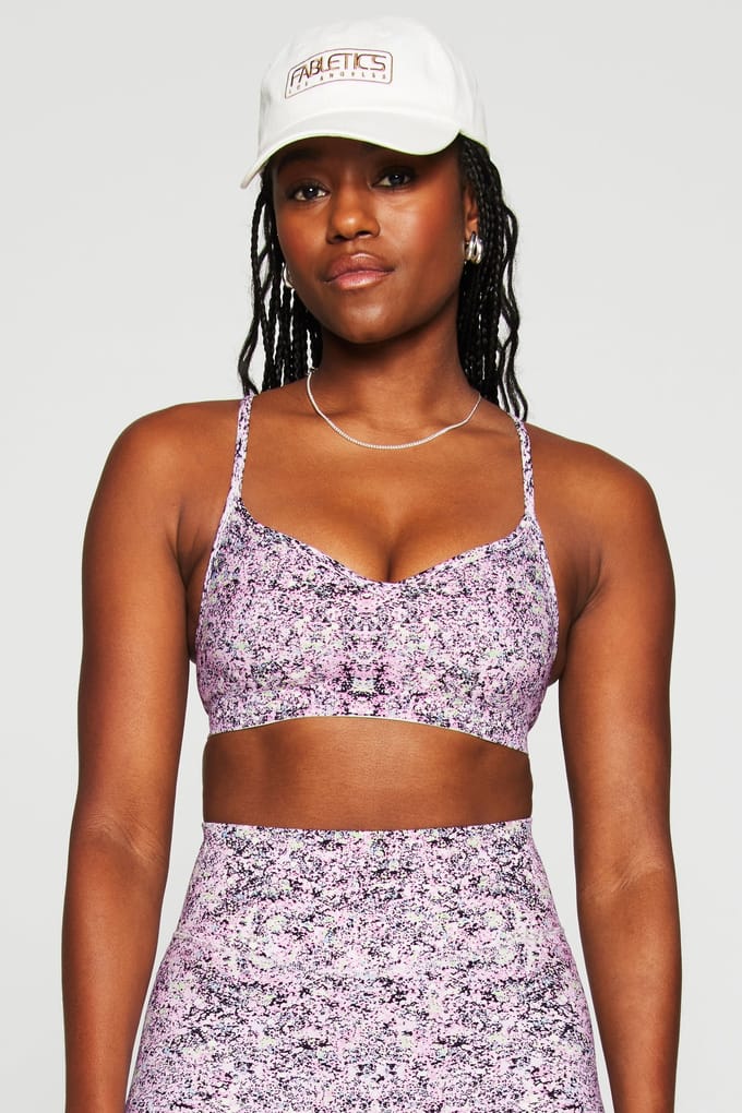 Fabletics Sleek Seamless Low Impact Bra Cosmic Splatter Größe: S REG | Sport BHs Outlet | Damen