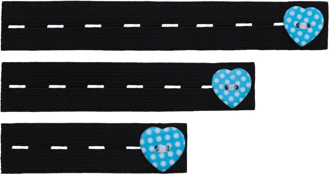 Be Mammy - Damesbroekverlenging Rubber – 3-Pack – Zwart/Blauw - BE-BE20-126-BB-N
