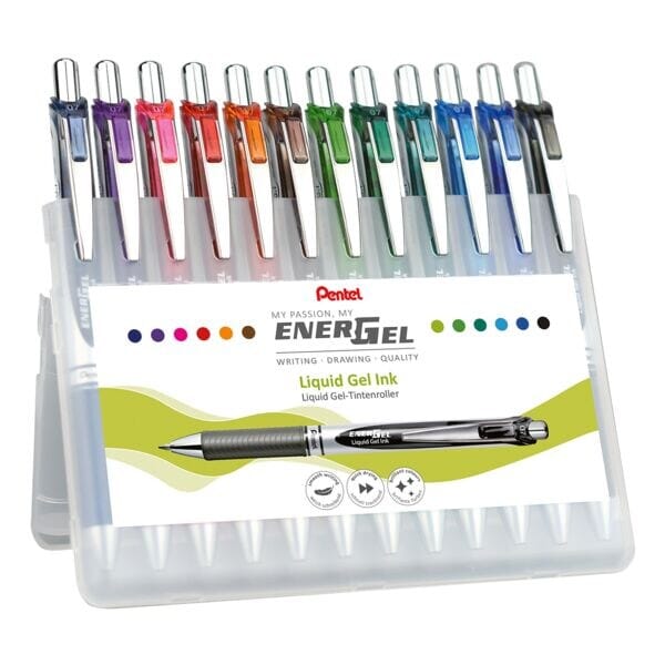 Gelschrijver Pentel BL77 Energel medium assorti 12 stuks