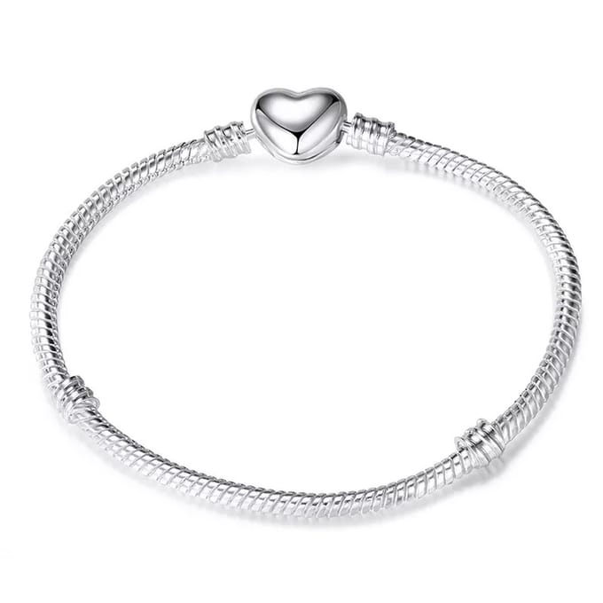 EmmyRovi – Bedelarmband Verzilverd – Armband - Hart Sluiting – 21 cm (Grote maat)