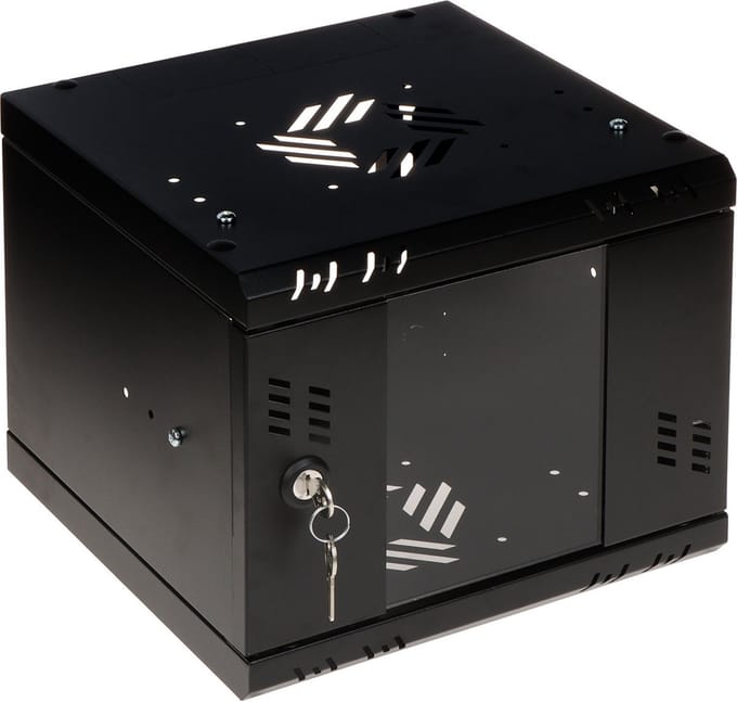 WL4 SR104U-B Server wandkast 4U 10 met ventilatoropeningen, deur met gehard glas en slot