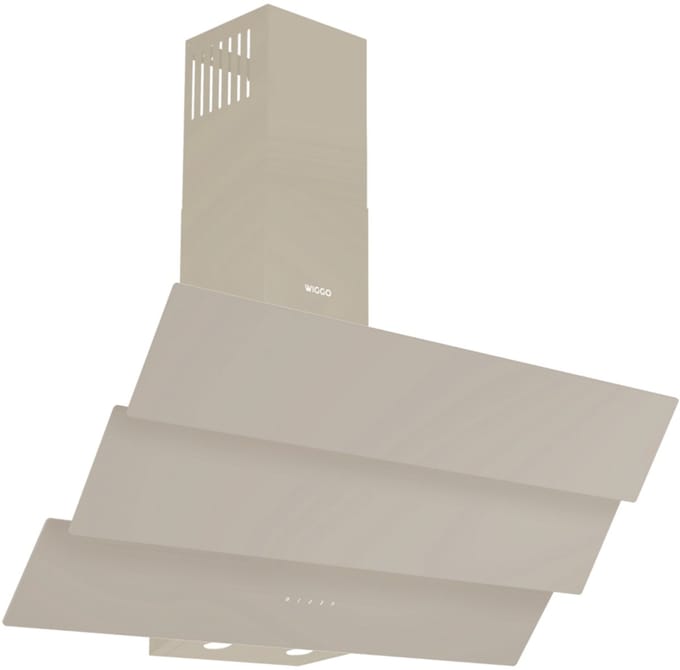 Wiggo WE-B943G(C) - Schuine Afzuigkap - 90cm - Creme Triple Glas
