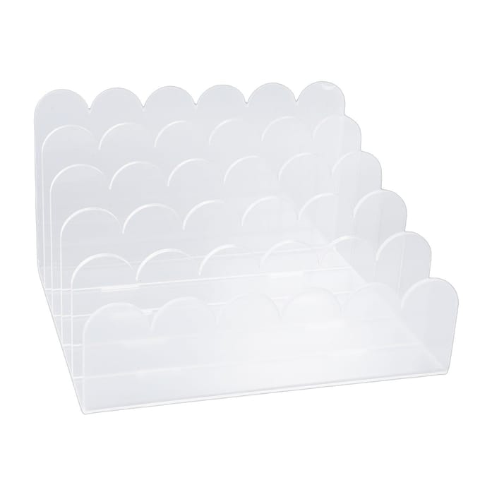 Acryl Briefhouder Golvend 5 Vakken Briefsorter Dossierhouder voor Envelop Bureau Thuis white