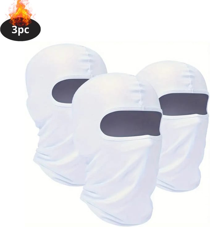 Nivard Winter Masker - Balaclava - Ski Mask - Ski Masker - Bivakmuts - Full Face Mask - 3x Wit
