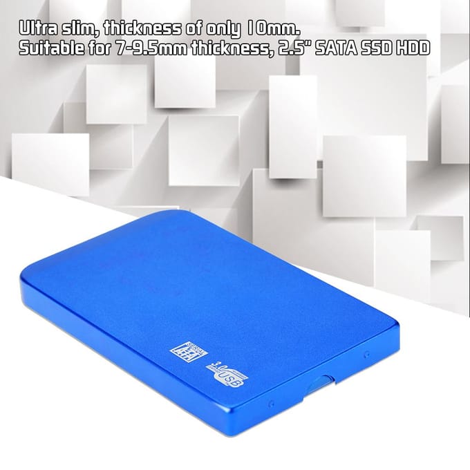 Slanke Super Snelheid 6Gbps Aluminium 2TB 2.5  SATA SSD HDD Harde Schijf Box USB 3.0 Externe 2.5in blauw