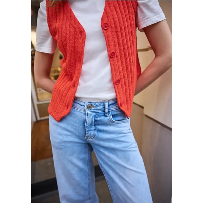 Vest met V-hals en knoopsluiting