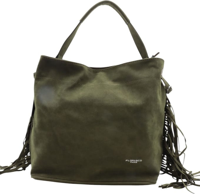 Flora&Co - Handtas - Suede look - kaki