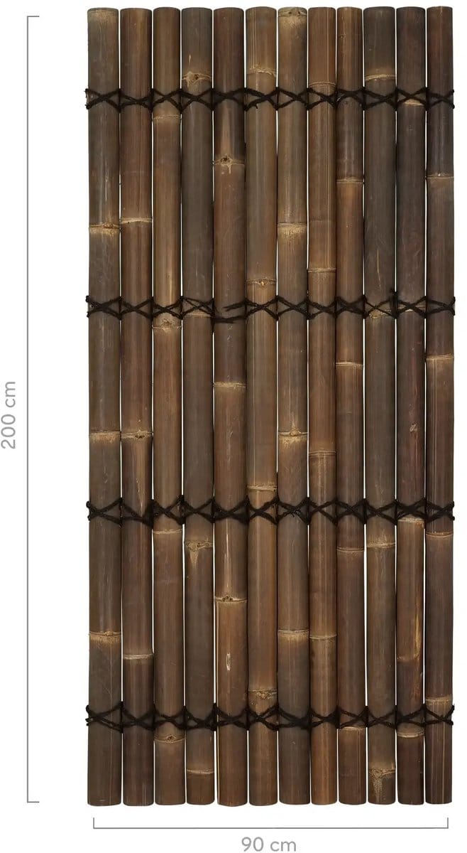 Masters of Bamboo® Bamboe Schutting Halfrond - 90 x 200 cm - Zwart - Tuinscherm / Bamboe scherm