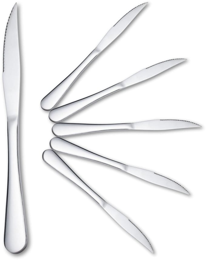 Somstyle Steakmessen Set - 6 Stuks - Messenset RVS - Vleesmessen Vaatwasserbestendig - Zilverkleurig