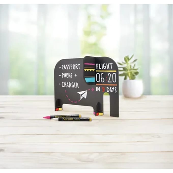 Securit Krijtbord Silhouet 3d Olifant Met Krijtmarker
