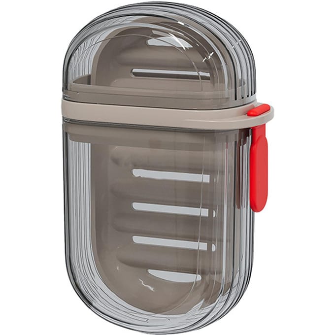 Zeepdoos Reizen Draagbaar Mini Zeepcontainer Afgesloten Draineerbare Zeepdoos met Deksel voor Reizen gray