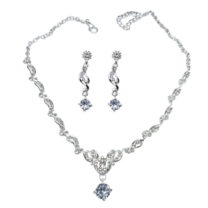 2- Delig Bruidsketting-Celia- Zilverkleur - Trouwen-Charme Bijoux
