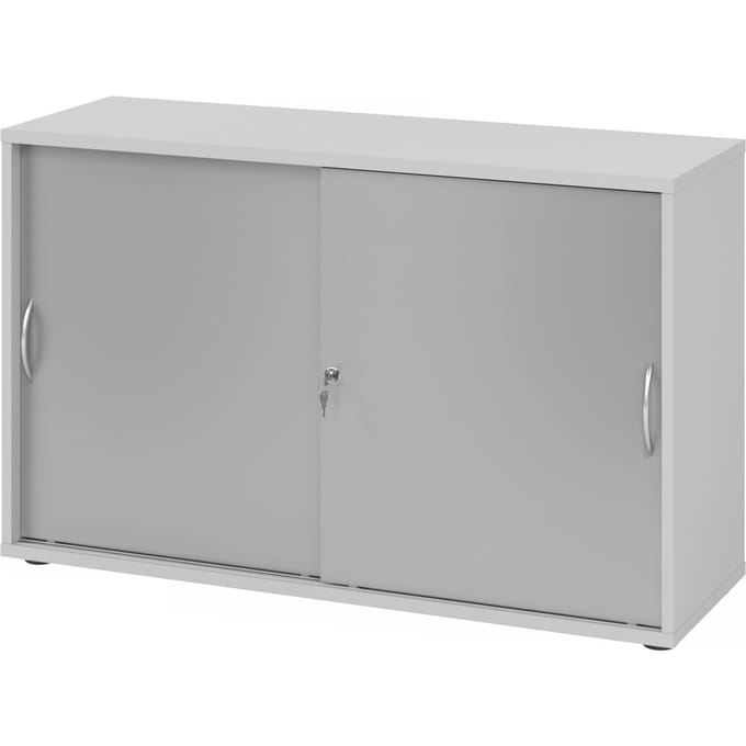 BETA 1752S | Schuifdeurkast | 2 OH - Grijs/Zilver Metalen handgreep
