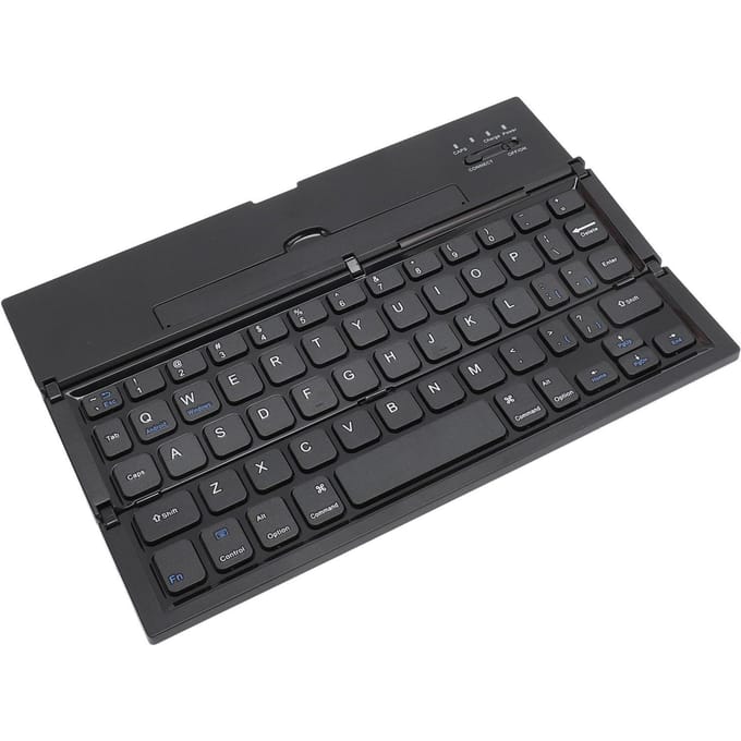 Opvouwbaar Bluetooth Toetsenbord Draagbaar Opvouwbaar Draadloos Toetsenbord met Standaard voor IOS Telefoon Tablets gray