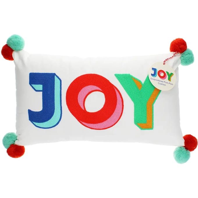Gebordede kussen met pompons Rex London Joy