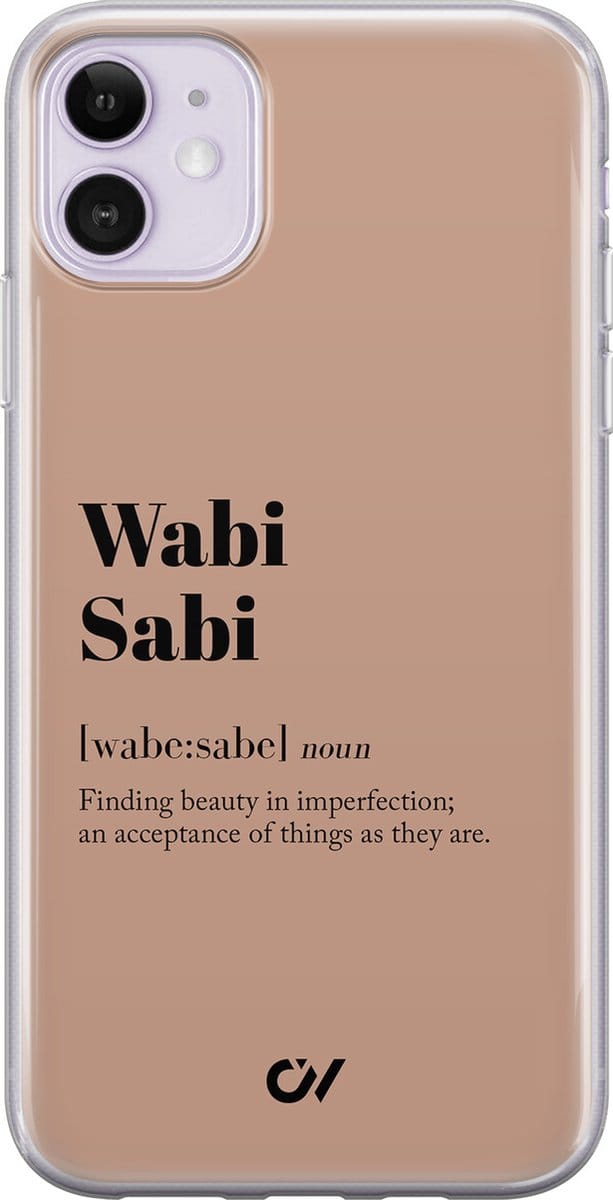 Hoesje geschikt voor Apple iPhone 11 - Wabi Sabi - - Bruin - Apple - Casevibes