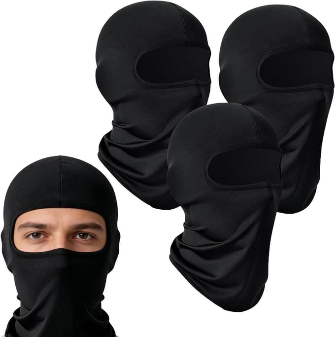 Balaclava Set - Ski masker - Outdoor bescherming - Zeer elastisch - 3 stuks - Zwart